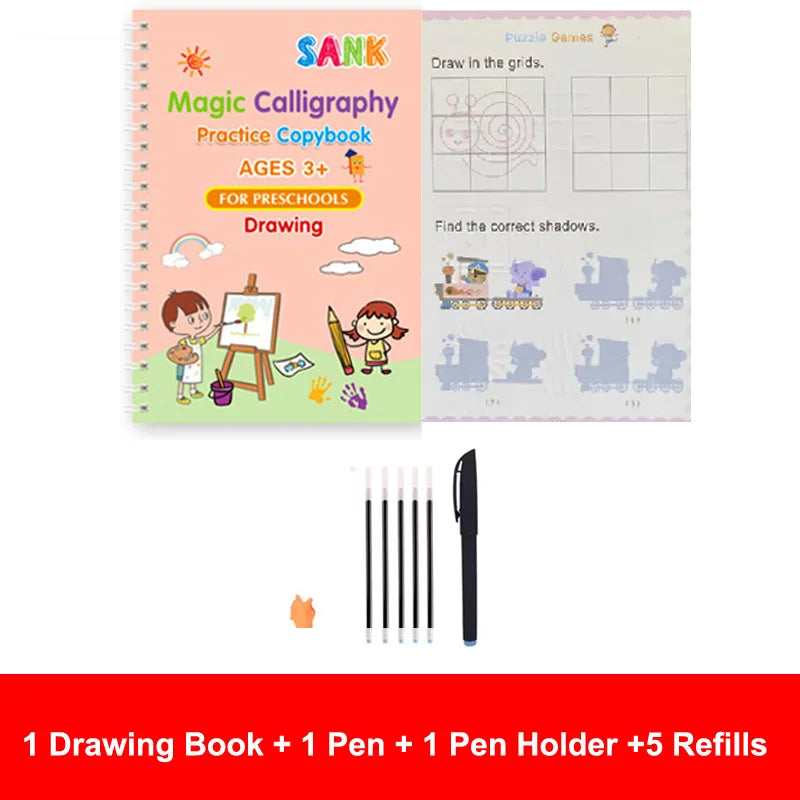 Magic Practice Copybook Pen for Preschool Kids English Verison