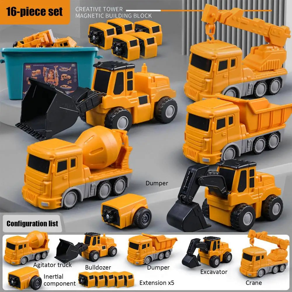 Robot Action Figure Magnetic Construction vehicles