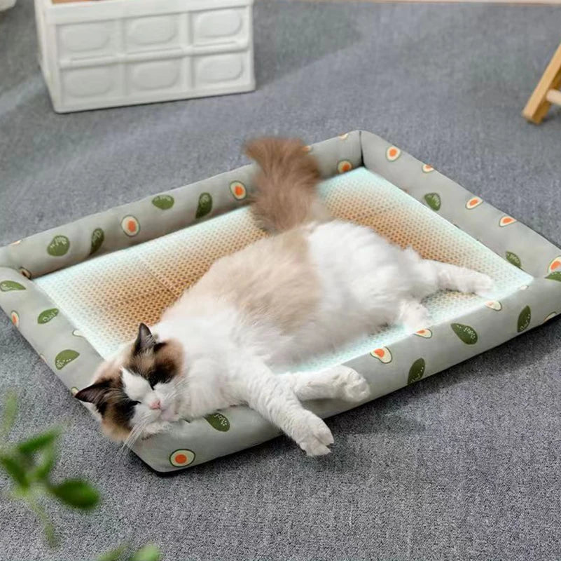 MADDEN Summer Cat Bed Lightweight Breathable Pet Rattan Mat Cat Nest Mat Ice Nest Dog Bed Cat Cool Nest Small Dogs