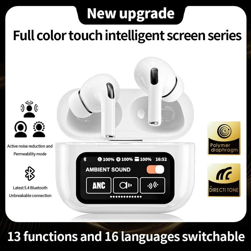 Touch Screen Control  Pro In-Ear Buds Headphones Wireless Bluetooth with Noise Cancellation