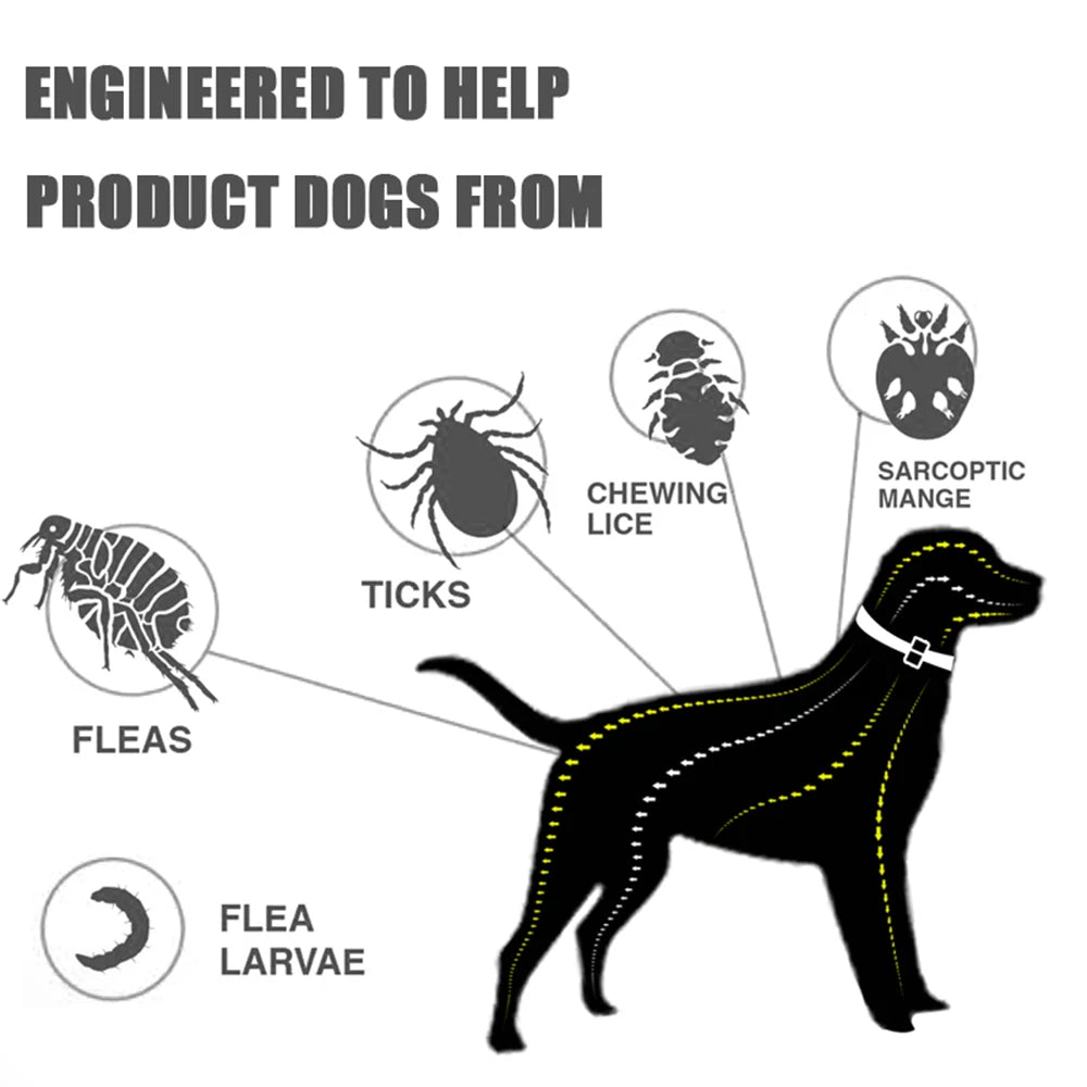 "Keep Your Pets Safe for 8 Months! Our Adjustable Flea and Tick Collar Repels Insects. For dogs and cats