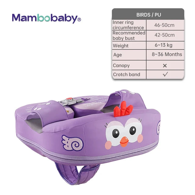 Baby Non-Inflatable Baby Floats with Canopy Underarm Swimming Floater Spa Buoy Trainer 