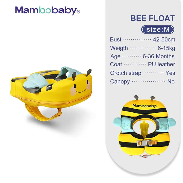 Baby Non-Inflatable Baby Floats with Canopy Underarm Swimming Floater Spa Buoy Trainer 