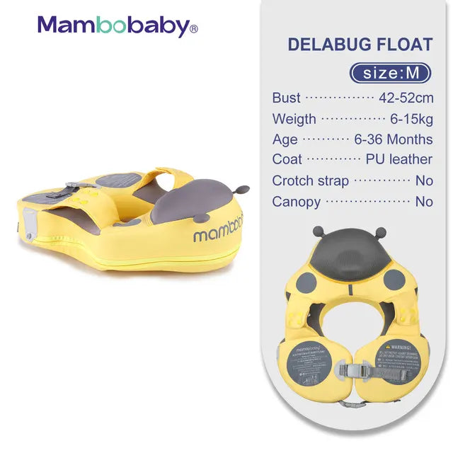 Baby Non-Inflatable Baby Floats with Canopy Underarm Swimming Floater Spa Buoy Trainer 