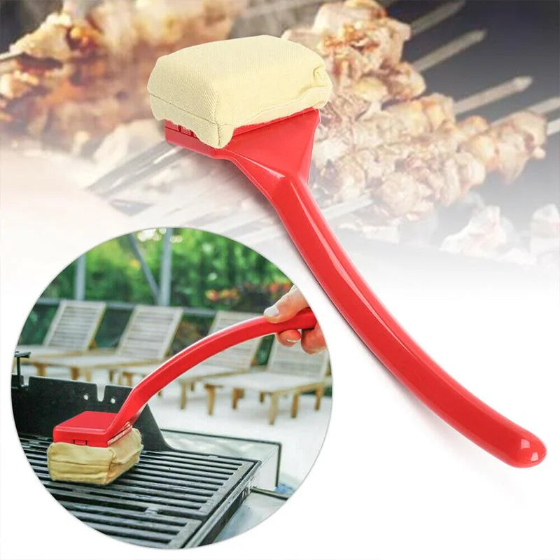 Grill Brush BBQ Replaceable Cleaning Head Bristle Free-Durable Scraper Tools Cast Iron Stainless-Steel Grates Barbecue Cleaner
